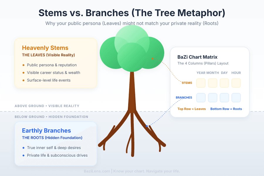 Heavenly Stems and Earthly Branches represented as a Tree